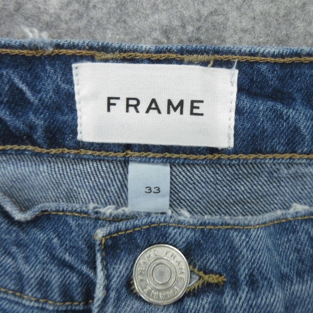 Frame Jeans Womens 33 Blue Le High N Tight Crop Mini Boot High Rise Raw Hem New - Picture 5 of 16